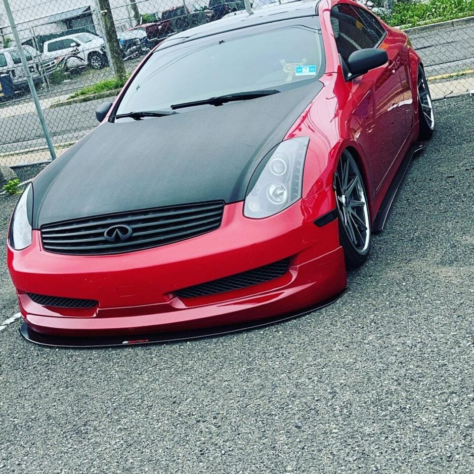 G35 Coupe gialla lip front splitter